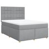vidaXL Boxspringbett mit Matratze Hellgrau 160x200 cm Stoff