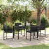 vidaXL Garten Essgruppe 5 pcs Schwarz Poly-Rattan