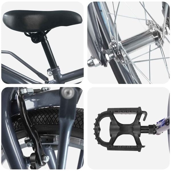 vidaXL Kinderfahrrad 18 Zoll f&uuml;r 5-7 Jahre alt Dunkelgrau