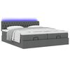 vidaXL Ottoman-Bett mit Matratzen &amp; LEDs Dunkelgrau 160x200 cm Stoff
