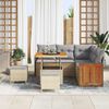 vidaXL Garten-Sofa-Set mit Kissen 8 pcs Beige und Hellgrau