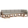 vidaXL Outdoor-Sofagarnitur mit Kissen 7 pcs Nat&uuml;rlich und Hellgrau