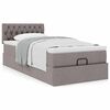vidaXL Ottoman-Bett mit Matratze Taupe 100x200 cm Stoff