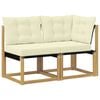 vidaXL Outdoor Mittel- und Ecksofa 2 stk. 2-Sitzer
