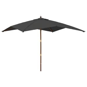 vidaXL Sonnenschirm mit Holzmast Anthrazit 300x300x273 cm
