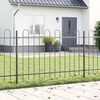 vidaXL Gartenzaun Grau 8.5 x 1 m Pulverbeschichteter Stahl