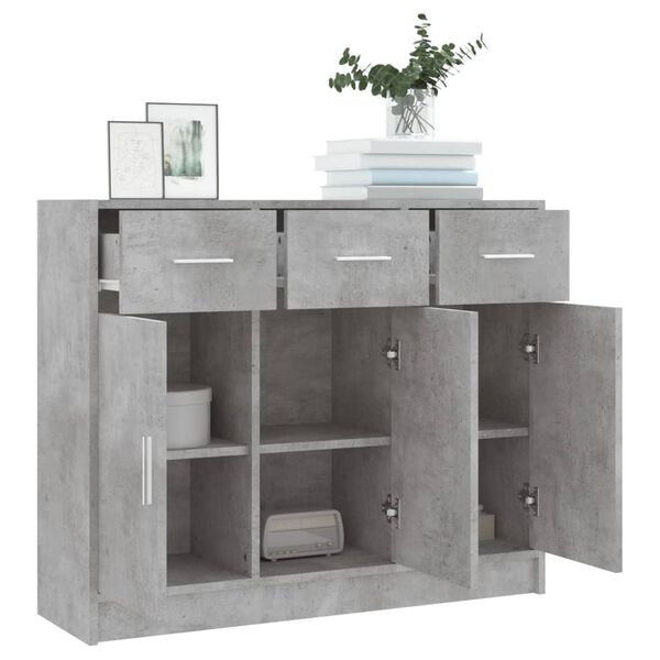 vidaXL Sideboard Betongrau 91x28x75 cm Holzwerkstoff
