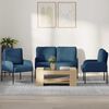 vidaXL Sofagarnituren mit Kissen 3 pcs Blau 115 x 56 x 80 cm Sperrholz
