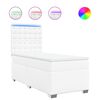 vidaXL Boxspringbett mit Matratze Wei&szlig; 90x200 cm Kunstleder