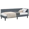 vidaXL Eckbettgestell mit Matratze 2 stk. Dunkelgrau 80 x 200 cm Samt