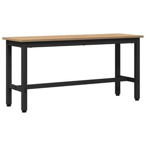 vidaXL Esstischbank 100 x 32,5 x 48,5 cm Ingenieure Holz und Stahl