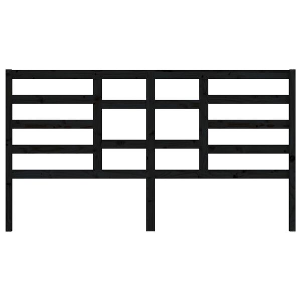 vidaXL Bett-Kopfteil Schwarz 206x4x104 cm Massivholz Kiefer
