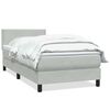 vidaXL Boxspringbett mit Matratze Hellgrau 100x210 cm Samt