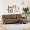 vidaXL 3-Sitzer-Sofa mit Hocker Braun 210 cm Stoff