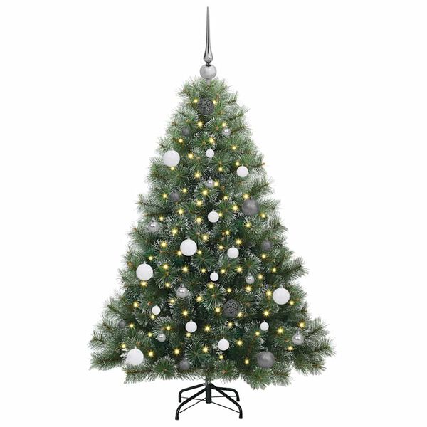 vidaXL K&uuml;nstlicher Weihnachtsbaum mit 150 LEDs Gr&uuml;n 150 cm PE und PVC