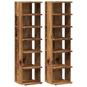 vidaXL Schuhschr&auml;nke 2 Stk. Altholz-Optik 28x27x102 cm Holzwerkstoff