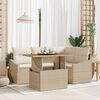 vidaXL Garten Essgruppe mit Kissen 5 pcs Beige und Creme