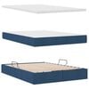 vidaXL Bett mit Stauraum und LED mit Matratze Blau 140 x 200 cm Stoff