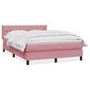 vidaXL Boxspringbett mit Matratze Rosa 140x220 cm Samt