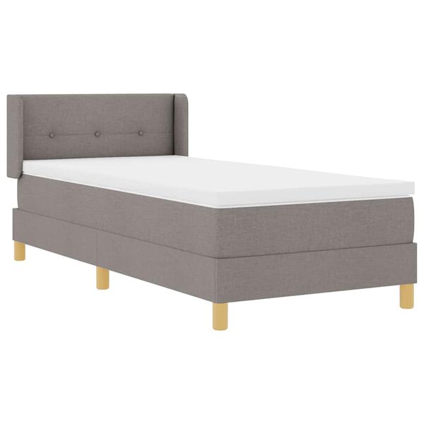 vidaXL Boxspringbett mit Matratze Taupe 200 x 80 cm Polyester