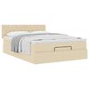 vidaXL Ottoman-Bett mit Matratze Creme 140x190 cm Stoff