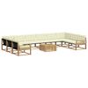 vidaXL Outdoor-Sofagarnitur 11 stk. Wei&szlig; und Creme