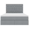 vidaXL Bett mit Stauraum und LED Hellgrau 140 x 200 cm Polyester