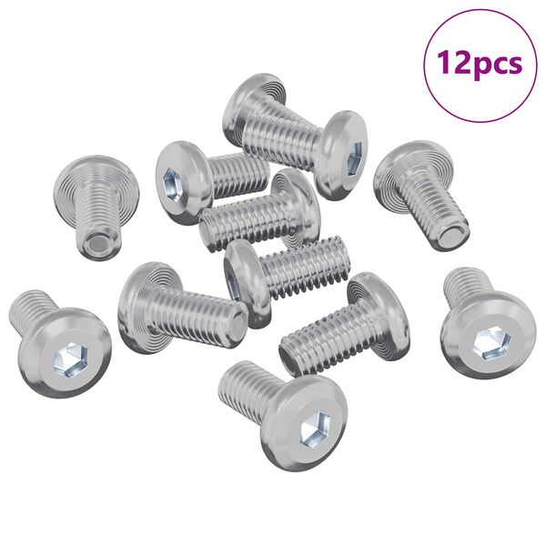 vidaXL Schraube mit Sperre Uni 12 pcs Silber M6 x 12 mm Stahl