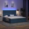 vidaXL Ottoman-Bett mit Matratzen & LEDs Blau 200x200 cm Stoff
