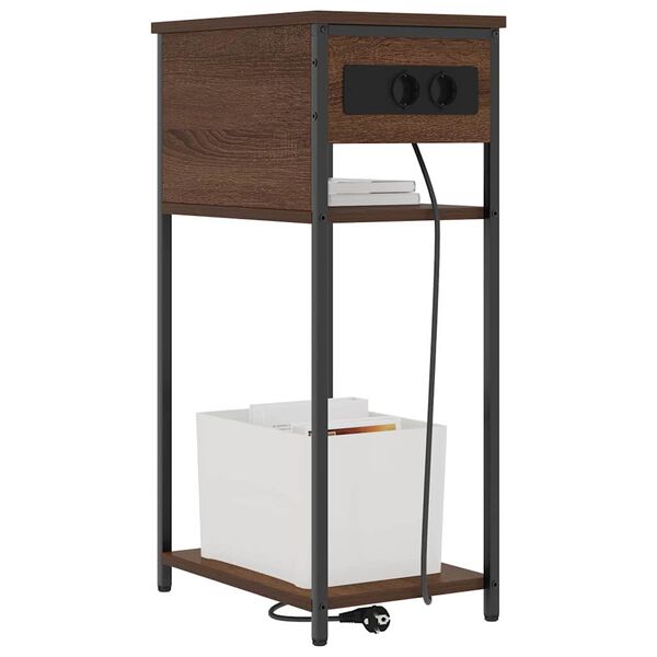 vidaXL Nachttisch Braun Eichen-Optik 41 x 28 x 76 cm Holzwerkstoff