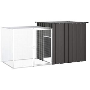 vidaXL H&uuml;hnerk&auml;fig Anthrazit 200x91x100 cm Verzinkter Stahl