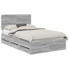 vidaXL Bettrahmen Graues Sonoma 120 x 190 cm Ingenieurs Holz