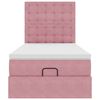 vidaXL Ottoman-Bett mit Matratzen & LEDs Rosa 100x200 cm Samt
