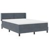vidaXL Boxspringbett mit Matratze Dunkelgrau 190 x 140 cm Polyester