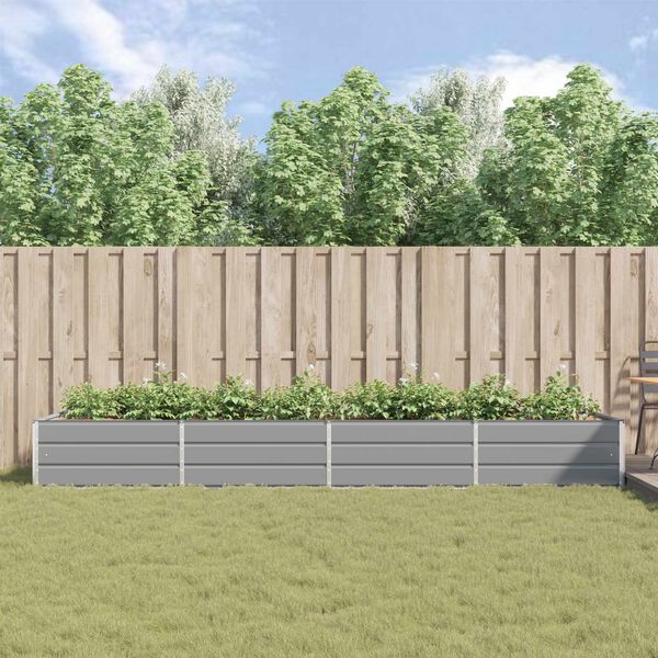 vidaXL Pflanzk&uuml;bel Hellgrau 195 x 100 x 45 cm Verzinkter Stahl