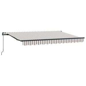 vidaXL Ausziehbare Markise Hellgrau und Wei&szlig; 300 x 250 cm