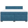 vidaXL Boxspringbett mit Matratze Blau 180x200 cm Samt