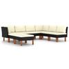 vidaXL 8-tlg. Garten-Lounge-Set mit Kissen Poly Rattan Schwarz