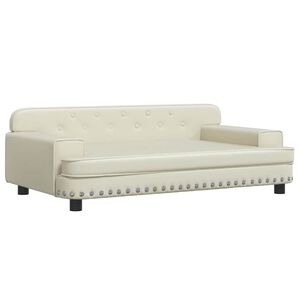 vidaXL Hundebett Creme 90x53x30 cm Kunstleder