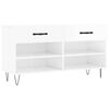 vidaXL Schuhbank Hochglanz-Wei&szlig; 102x35x55 cm Holzwerkstoff