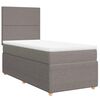 vidaXL Boxspringbett mit Matratze Taupe 100x200 cm Stoff