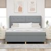 vidaXL Boxspringbett mit Matratze Dunkelgrau 90x190 cm Hellgrau Stoff