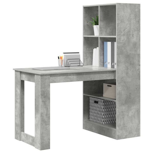 vidaXL Schreibtisch Beton Grau 122 x 67 x 145 cm Holzwerkstoff