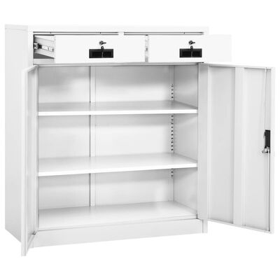 vidaXL Büroschrank Weiß 90x40x102 cm Stahl