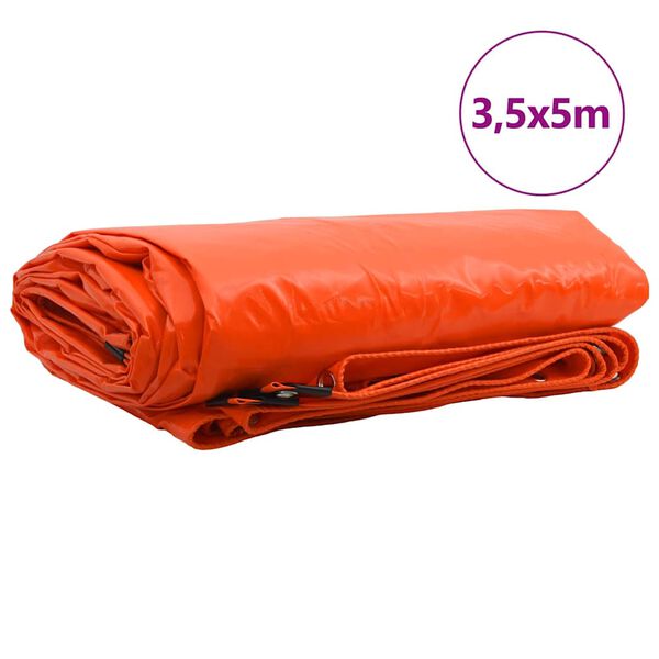 vidaXL Plane 650g / m&sup2; Orange 3,5 x 5 m Canvas mit PVC-Beschichtung
