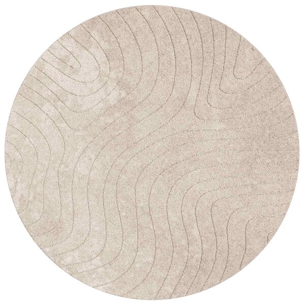 vidaXL Bereichsteppiche Rund PALMERAS Beige &Oslash; 160 CM Polyester