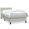 vidaXL Boxspringbett mit Matratze Hellgrau 100x220 cm Samt
