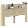 vidaXL Kopfteil-Schrank mit LED mit Regal Sonoma 160 x 16,5 x 103,5 cm
