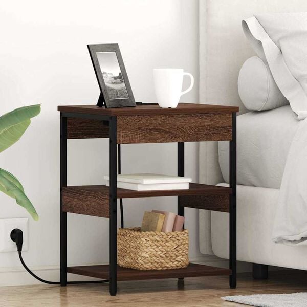 vidaXL Nachttisch 2 pcs Braun Eichen-Optik 41 x 31 x 51 cm