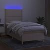 vidaXL Boxspringbett mit Matratze & LED Creme 100x200 cm Stoff